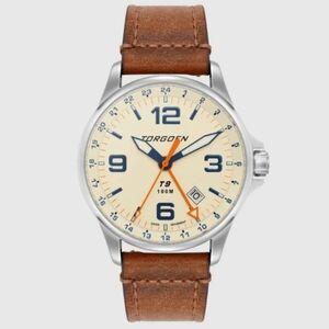 Torgoen TN-1100 T9 Brown Leather Strap Watch